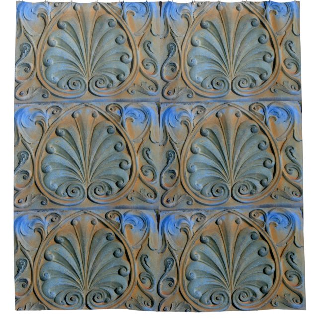 carved stone design shower curtain (Front)