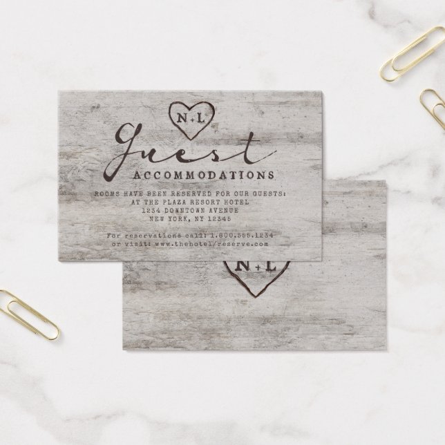 Carved Sweetheart Guest Accommodations Insert Card (Office)