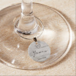 Carved Sweethearts Rustic Birch Groom Personalised Wine Charm<br><div class="desc">Carved Sweethearts Rustic Birch Wood with Aged Grey & Off White Birch Tree Bark Design, and a distressed patina weathered look. This reclaimed lumber design features the couple's initials carved into the heart shape within the tree. Also, distressed typography country chic fonts, along with an elegant vintage handwriting script font....</div>
