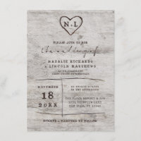 Carved Sweethearts Rustic Birch Wood Wedding