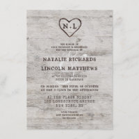 Carved Sweethearts Rustic Birch Wood Wedding