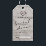 Carved Sweethearts Rustic Bridal Display Shower Gift Tags<br><div class="desc">Carved Sweethearts Rustic Birch Wood with Aged Grey & Off White Birch Tree Bark Design, and a distressed patina weathered look. This reclaimed lumber design features the couple's initials carved into the heart shape within the tree. Also, distressed typography country chic fonts, along with an elegant vintage handwriting script font....</div>