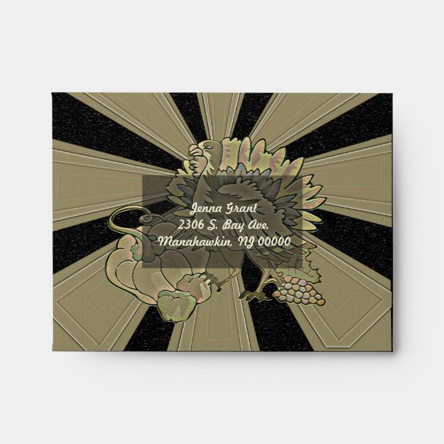 Carved Thanksgiving Turkey - Envelopes (Front)