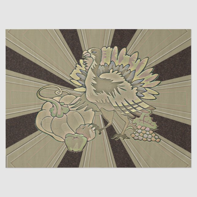 Carved Thanksgiving Turkey - Tissue Paper (Front)