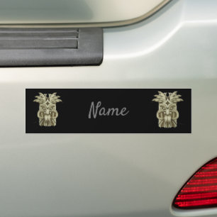 Carved Tiki Sculpture Thunder Bumper Sticker