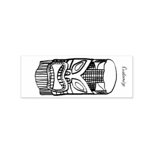 Carved Tiki Sculpture Thunder_Cove Rubber Stamp