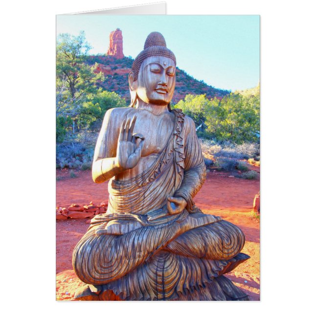 carved wood buddha meditating (Front)