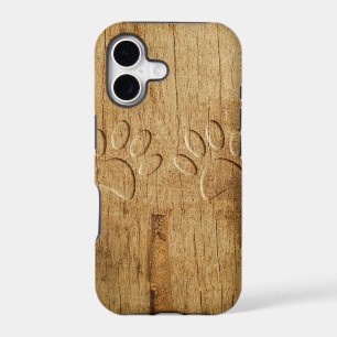 Carved Wood Dog Paw Print