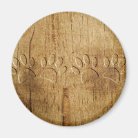 Carved Wood Dog Paw Print