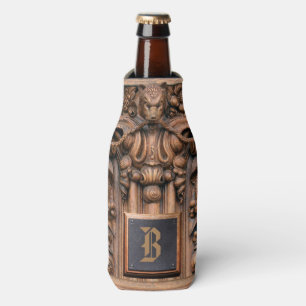 Carved Wood Monogram Bottle Cooler