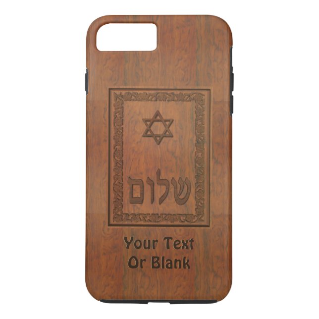 Carved Wood Shalom Case-Mate iPhone Case (Back)