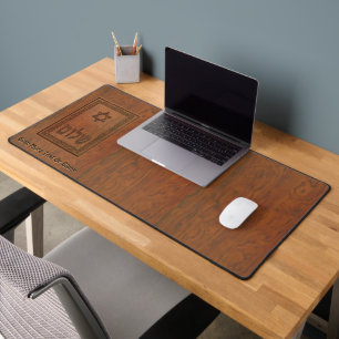 Carved Wood Shalom Desk Mat