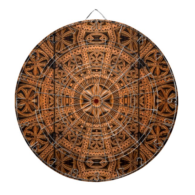Carved Wood Symmetry Dartboard (Front)