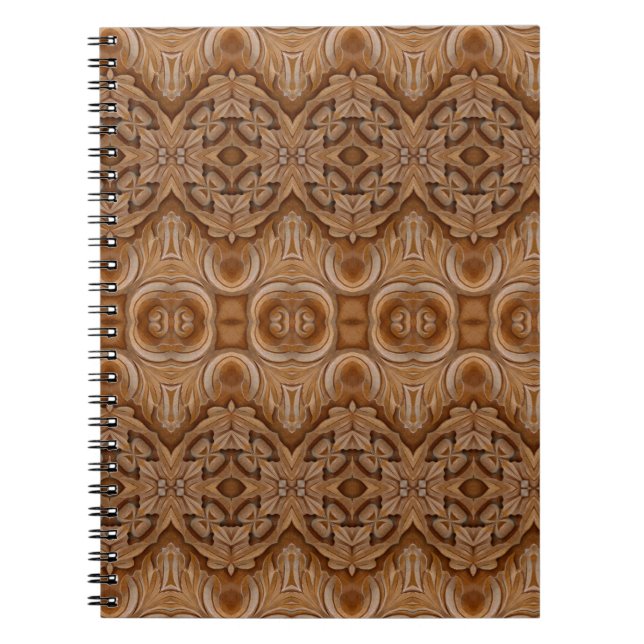 Carved wood wall closeabstract, ancient, antique,  notebook (Front)
