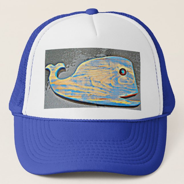 carved wood whale hat (Front)