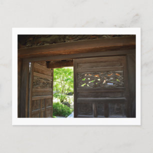 Carved, Wooden Gates: Zojoji Temple, Tokyo Postcard