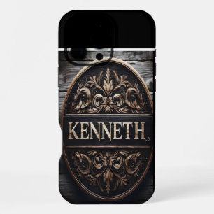Carved Wooden Sign With Kenneth iPhone 16 Pro Max Case