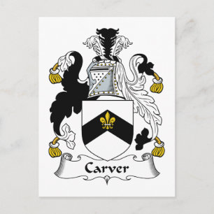 Carver Family Crest Postcard