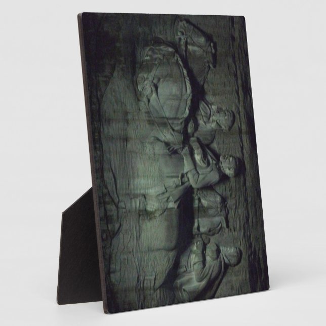 Carving Of Stone Mountain in Georgia At Night Plaque (Side)