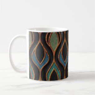 Carving Waves: Bronze Copper Texture Coffee Mug