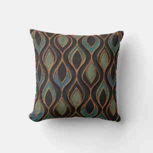 Carving Waves: Bronze Copper Texture Cushion