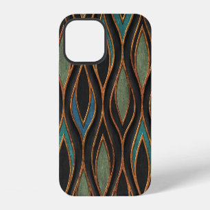 Carving Waves: Bronze Copper Texture iPhone 12 Case