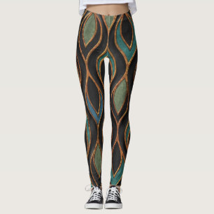 Carving Waves: Bronze Copper Texture Leggings