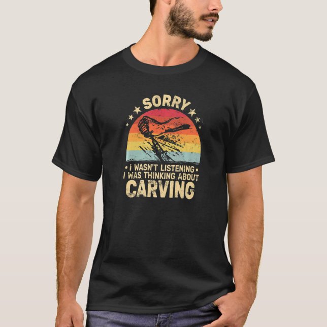 Carving Woodworker woodworking retro  Wood Carving T-Shirt (Front)
