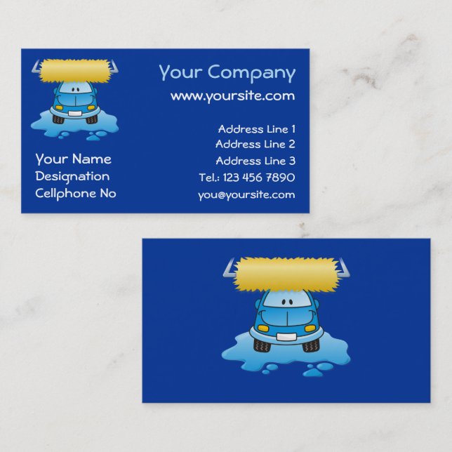 Carwash cartoon business card (Front/Back)