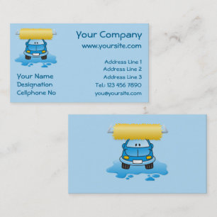 Carwash cartoon business card