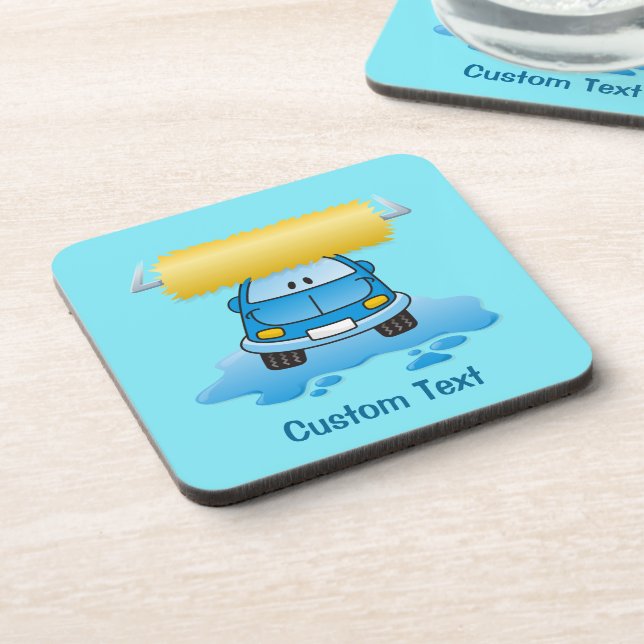 Carwash cartoon drink coaster (Left Side)