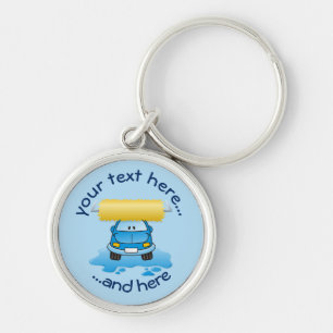 Carwash cartoon key ring