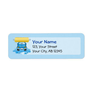 Carwash cartoon return address label