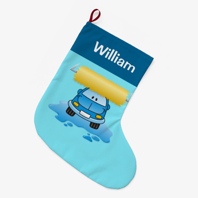 Carwash cartoon small christmas stocking (Front (Hanging))