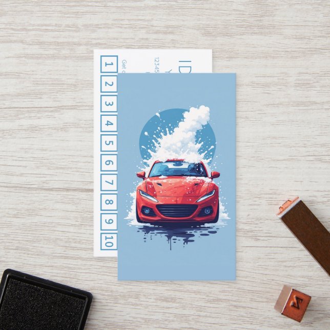 CARWASH customer loyalty punch card (Front/Back In Situ)