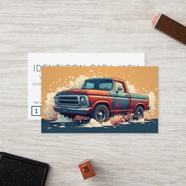 CARWASH customer loyalty punch card (Front/Back In Situ)