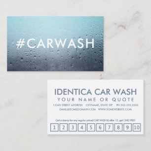 #CARWASH hashtag loyalty punch card