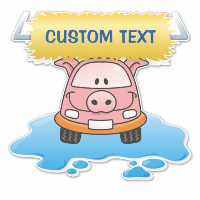 Carwash Pig Cartoon (Front)