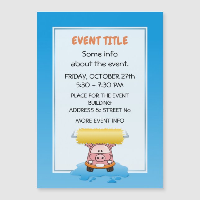 Carwash Pig Cartoon (Front)