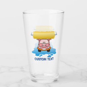 Carwash Pig Cartoon Glass