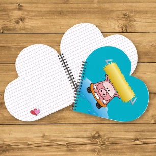 Carwash pig cartoon notebook