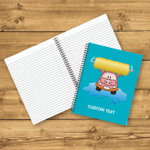 Carwash pig cartoon notebook