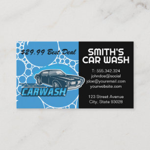 Carwash   Soap Bubbles   Auto Services Business Card