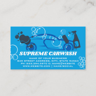 Carwash Supplies   Soap Bubbles   Auto Logo Business Card