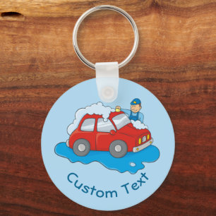 Carwashing Man Keychain