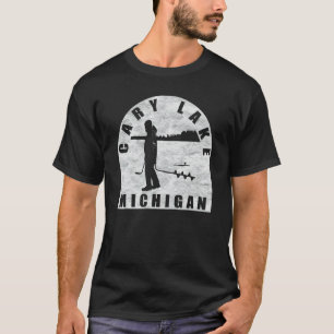 Cary Lake Ice Fishing Michigan T-Shirt