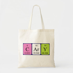 Cary periodic table name tote bag