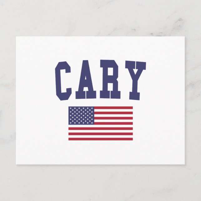 Cary US Flag Postcard (Front)