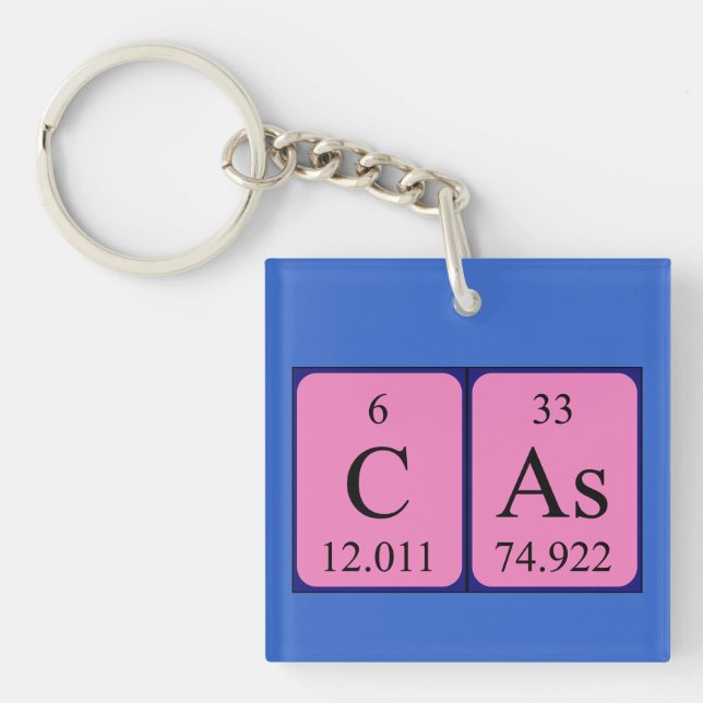 Cas periodic table name keyring (Front)