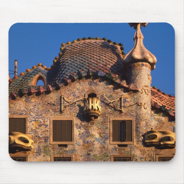 Casa Batilo, Gaudi Architecture, Barcelona, Mouse Pad (Front)